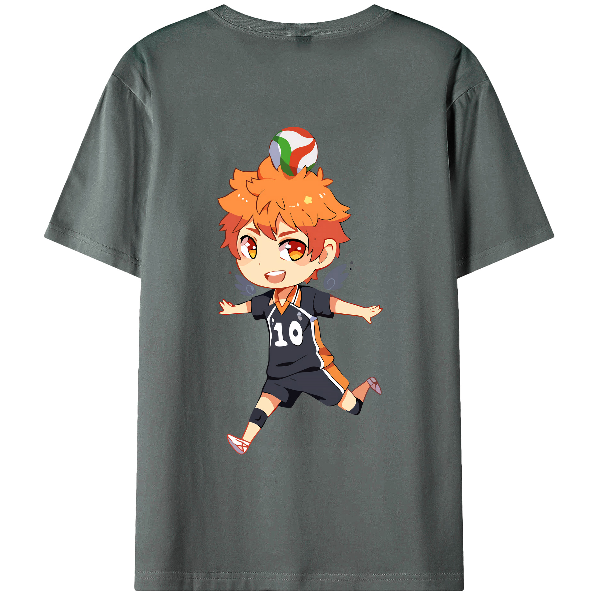 （画像用） ハイキュー!! Haikyu!! 綿100％ メンズ半袖Tシャツ（バックプリント） 通気性